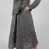 Textured Midi Skirt in Grey