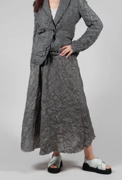 Textured Midi Skirt in Grey