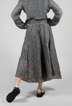 Textured Midi Skirt in Grey