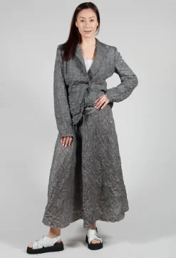 Textured Midi Skirt in Grey
