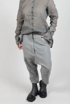 Textured Straight Leg Trousers in Pencil Mel