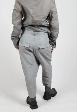 Textured Straight Leg Trousers in Pencil Mel