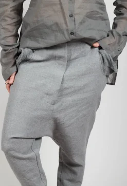 Textured Straight Leg Trousers in Pencil Mel