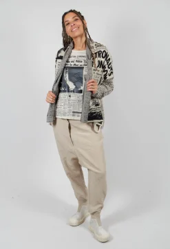 Textured Straight Leg Trousers in Eraser Mel