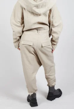 Textured Straight Leg Trousers in Eraser Mel