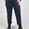 Textured Trousers in Dark Blue