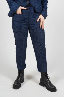 Textured Trousers in Dark Blue