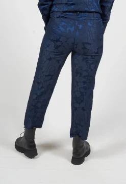 Textured Trousers in Dark Blue