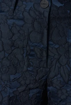 Textured Trousers in Dark Blue