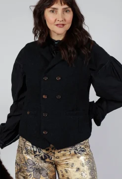 Textured Waistcoat in Black