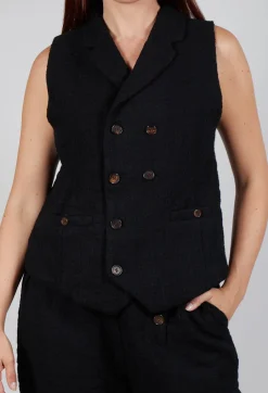 Textured Waistcoat in Black