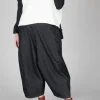 Textured Wide Leg Trousers in Black