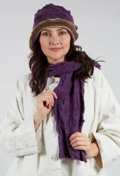 Textured Wool Scarf in Iris
