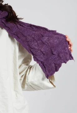 Textured Wool Scarf in Iris