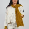 Textured Wool Scarf in Mustard
