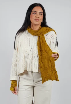 Textured Wool Scarf in Mustard