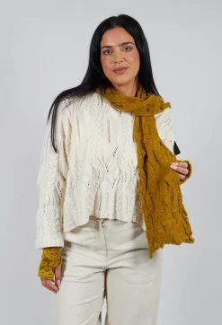 Textured Wool Scarf in Mustard