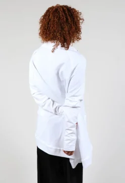 Textured Zipper Jacket in White