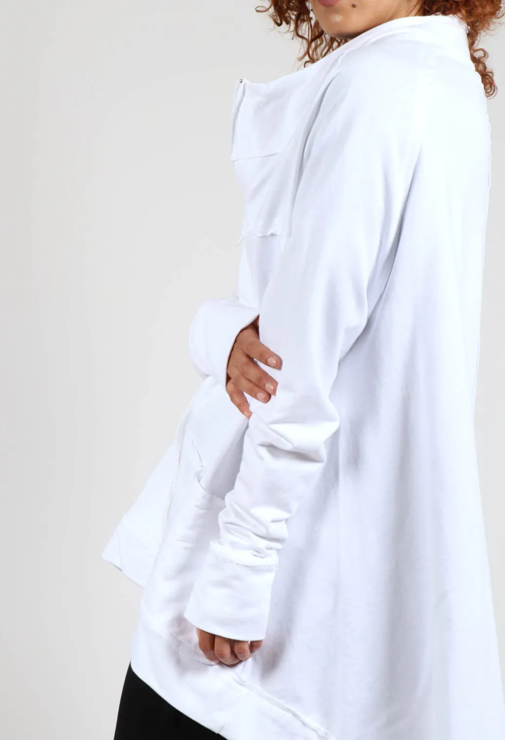 Textured Zipper Jacket in White