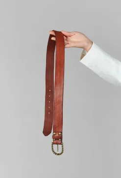 Thick Belt in Cognac