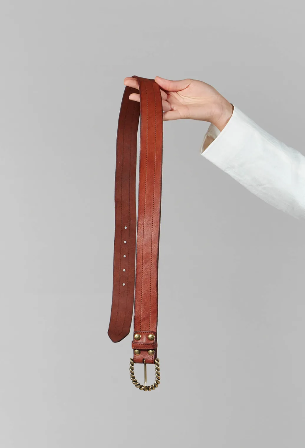 Thick Belt in Cognac