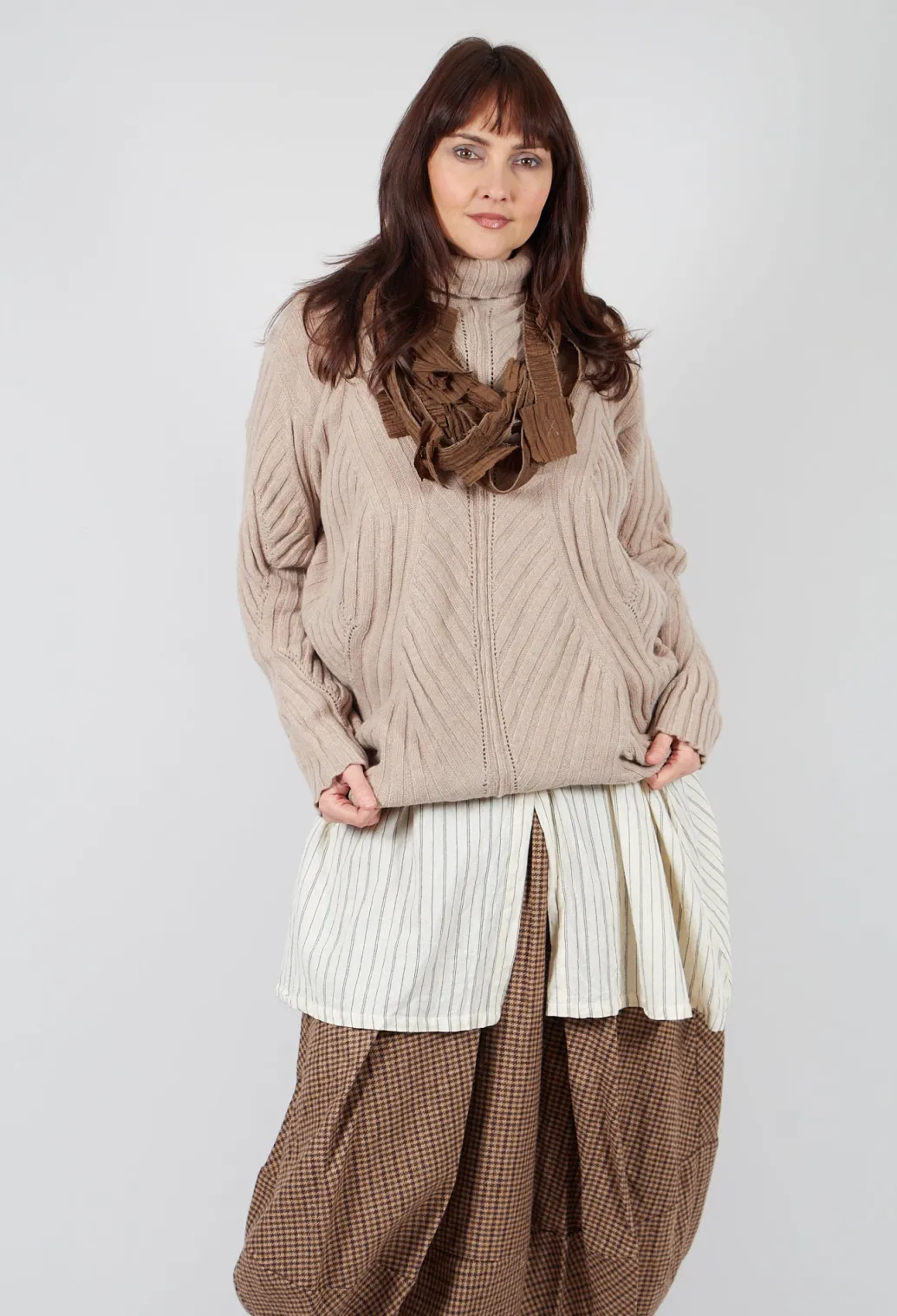 Thick Knit Jumper in Beige