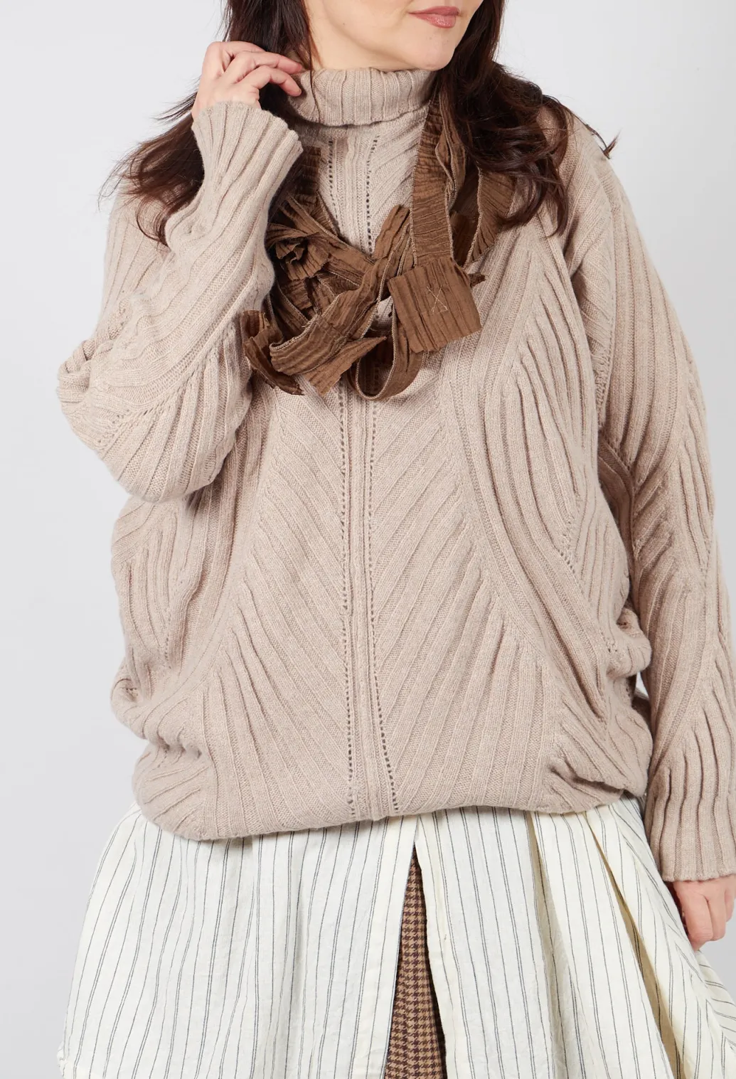 Thick Knit Jumper in Beige