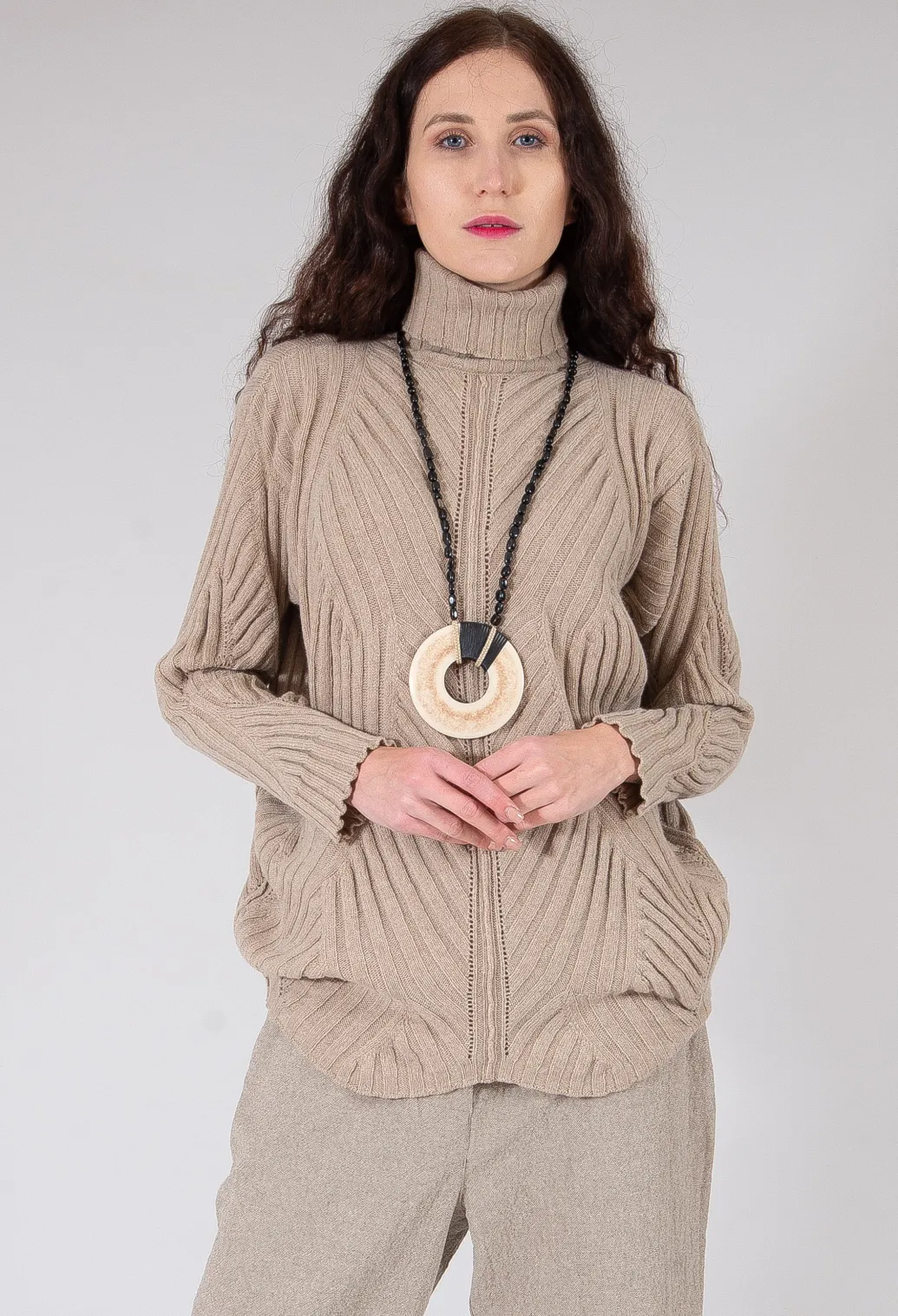 Thick Knit Jumper in Beige