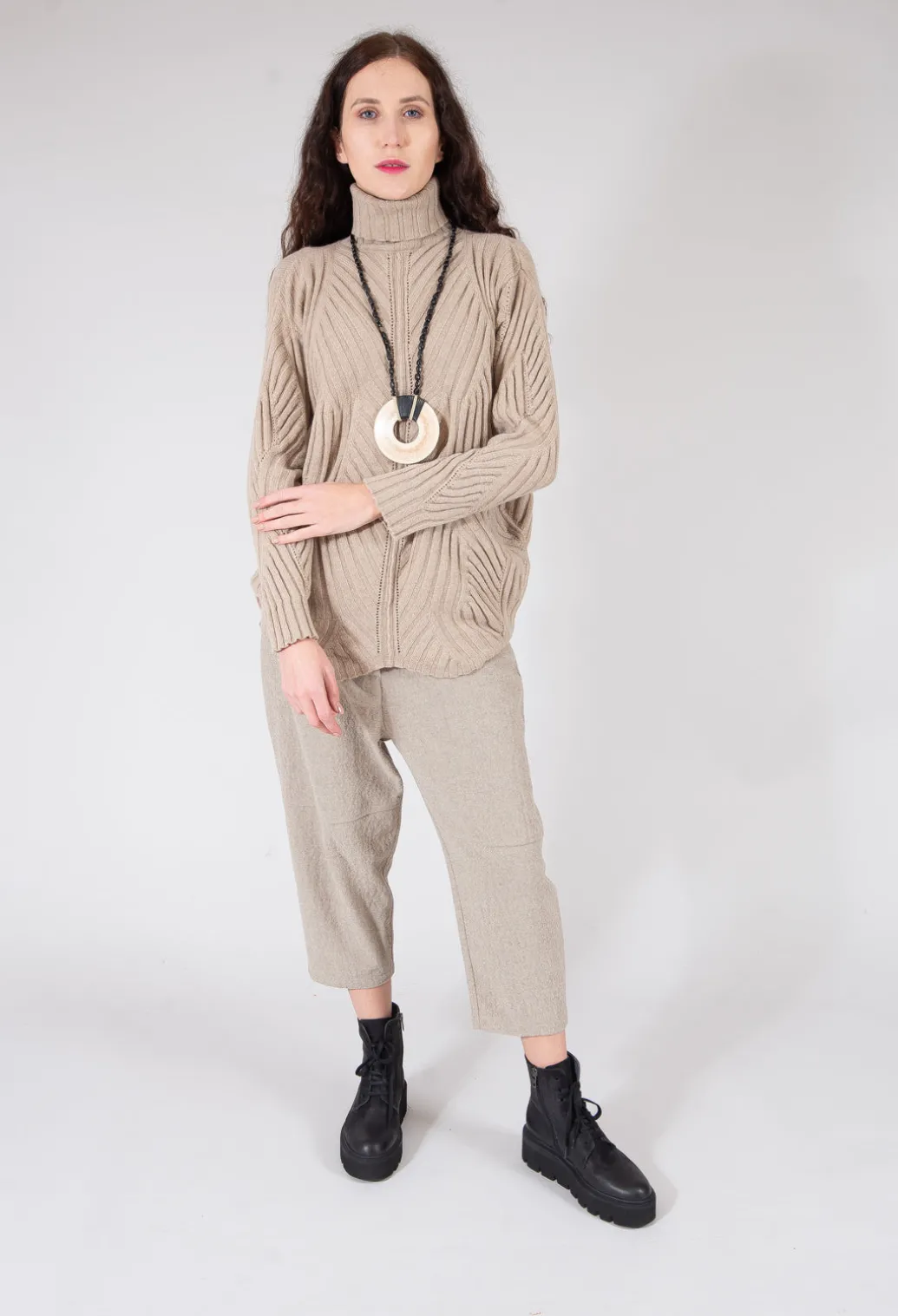 Thick Knit Jumper in Beige