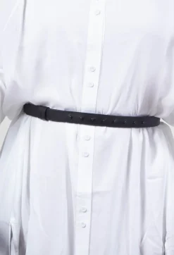 Thin Leather Belt in Black