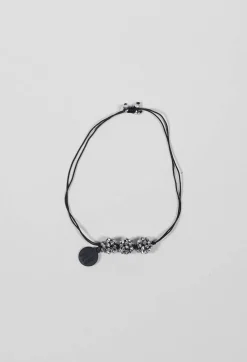 Three Beaded Marble Bracelet in Silver