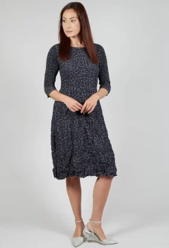 Three Quarter Sleeve Smash Dress in Leopard