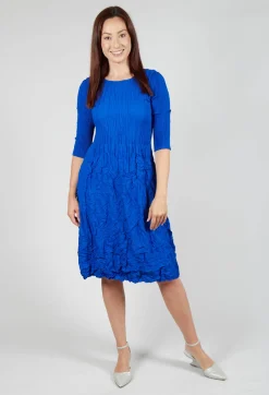 Three Quarter Sleeve Smash Dress in Royal