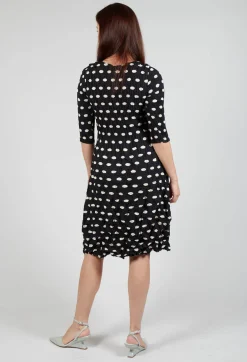 Three Quarter Sleeve Smash Dress in Elliptical Spot