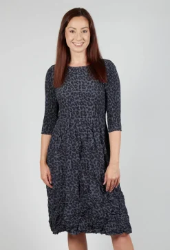 Three Quarter Sleeve Smash Dress in Leopard
