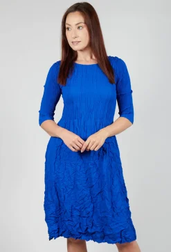 Three Quarter Sleeve Smash Dress in Royal