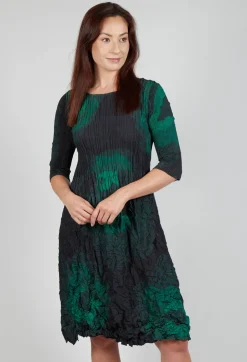 Three Quarter Sleeve Smash Dress in Forest Rose