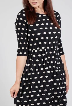 Three Quarter Sleeve Smash Dress in Elliptical Spot
