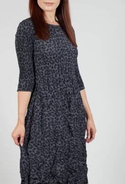 Three Quarter Sleeve Smash Dress in Leopard