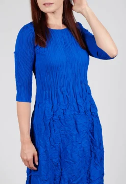 Three Quarter Sleeve Smash Dress in Royal