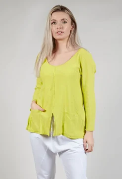 Tie Back Long Sleeve Top in Lemon