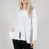 Tie Back Long Sleeve Top in White