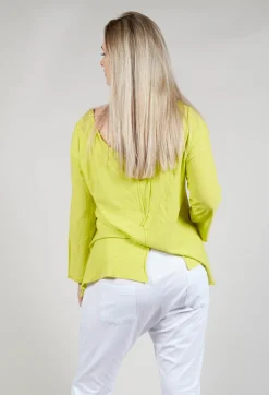 Tie Back Long Sleeve Top in Lemon