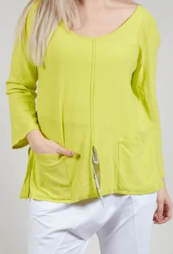 Tie Back Long Sleeve Top in Lemon