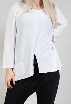 Tie Back Long Sleeve Top in White