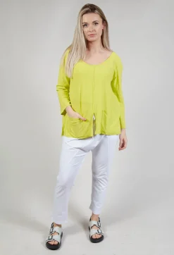 Tie Back Long Sleeve Top in Lemon