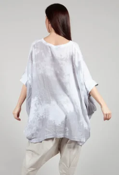 Tie Dye Effect Crinke Shirt in White