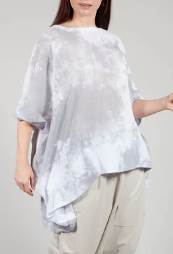 Tie Dye Effect Crinke Shirt in White