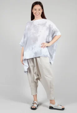 Tie Dye Effect Crinke Shirt in White