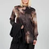 Tie Dye Long Sleeve Shirt in Multi Brown
